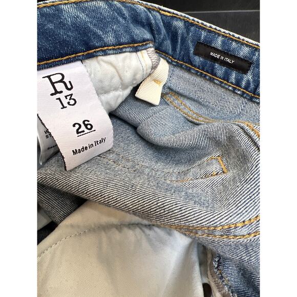 R13 Boy Straight Carlton Stretch Women's Jeans Size 26 Made In Italy - Picture 3 of 6
